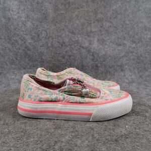 US Sports Shoes Toddler Kids 7 Casual Sneakers Floral Zip Trainers Girls Pink
